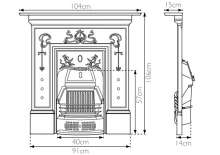 carron bella cast iron fireplace dimensions period house store